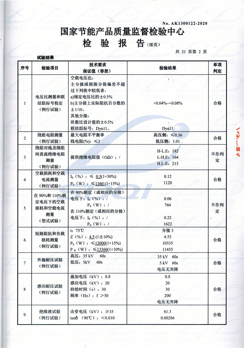 高低压试验报告-S11-1250德保德保德保油浸式变压器-2.jpg